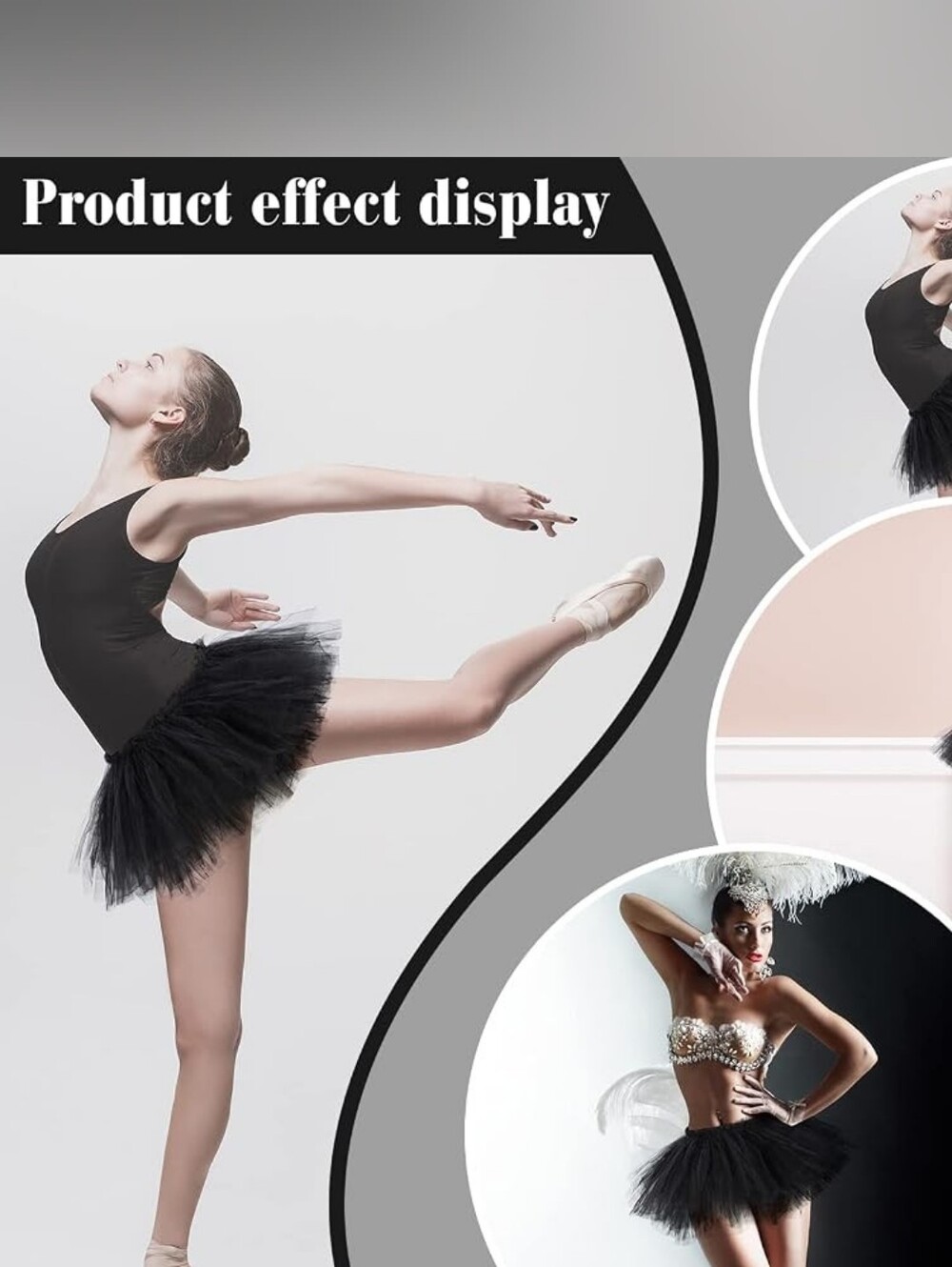 Black 5 Layered Tulle Skirt